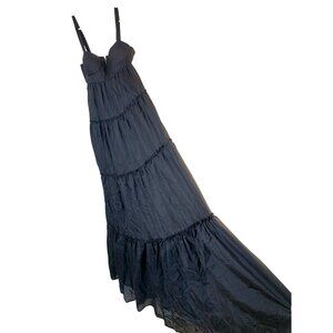 Rare Cynthia Vincent Maxi Dress Tiered Silk Bra Resort Sz 6 8675 Beach Swim Cove